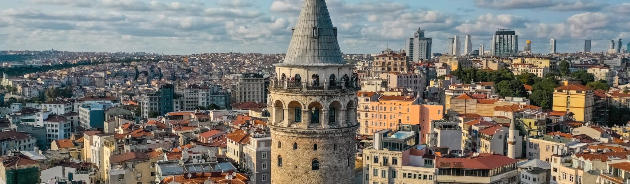 Aerial view of Galata tower in Istanbul